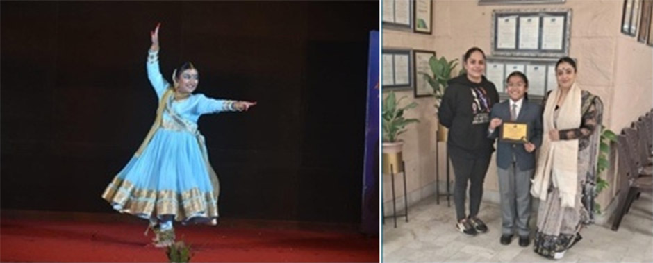 St. Mark's Sr. Sec. Public School School, Meera Bagh - Adiya Das std V won the First prize in Kathak dance Competition at Bal Kala Utsav : Click to Enlarge
