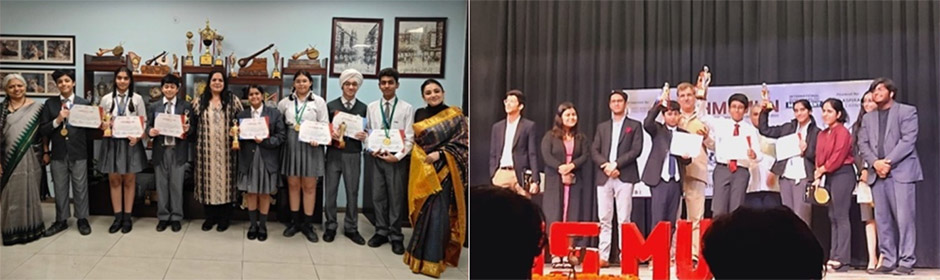St. Mark's Sr. Sec. Public School School, Meera Bagh - Team SMS demonstrated exceptional prowess at the third installment of HMS-MUN-2023 : Click to Enlarge