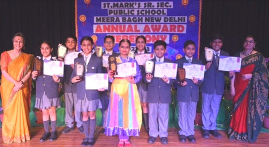 St. Mark's Sr. Sec. Public School School, Meera Bagh - Young students of primary classes were recognized for their remarkable performances in different categories : Click to Enlarge