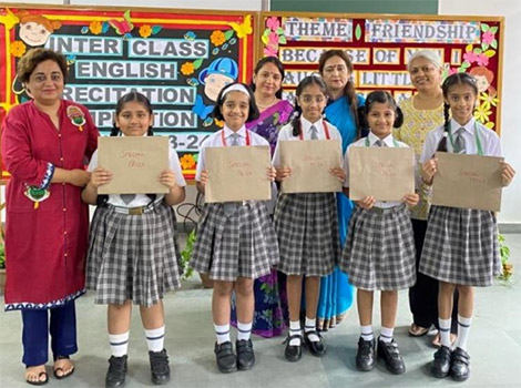 St. Mark’s Sr. Sec. Public School, Meera Bagh - An Inter-Class English Recitation Competition for Class 5 based on the theme Friendship : Click to Enlarge