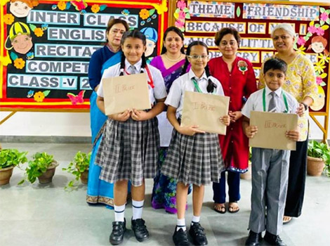 St. Mark’s Sr. Sec. Public School, Meera Bagh - An Inter-Class English Recitation Competition for Class 5 based on the theme Friendship : Click to Enlarge