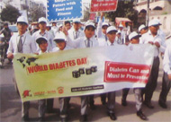 Students Spreading awareness about Diabeties