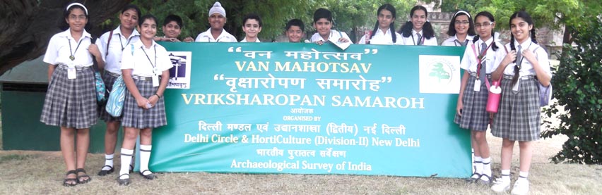 SMS Sr., Meera Bagh - Tree Plantation at Siri Fort on 5 July 2013 by Eco Club Members