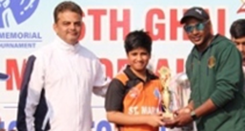 St. Marks Sr. Sec. Public School - Our Cricket Champ Tanmay Garg 7-A shines at the Ghai Memorial Under 13 Cricket Tournament : Click to Enlarge