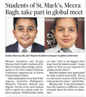 St. Mark's School, Meera Bagh, Delhi - Media Coverage
