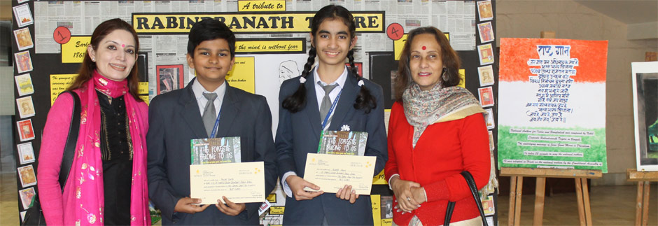 St. Mark's School, Meera Bagh - Yashika Arora, IX-G and Pawan Gupta, IX-E are awarded by INTACH : Click to Enlarge