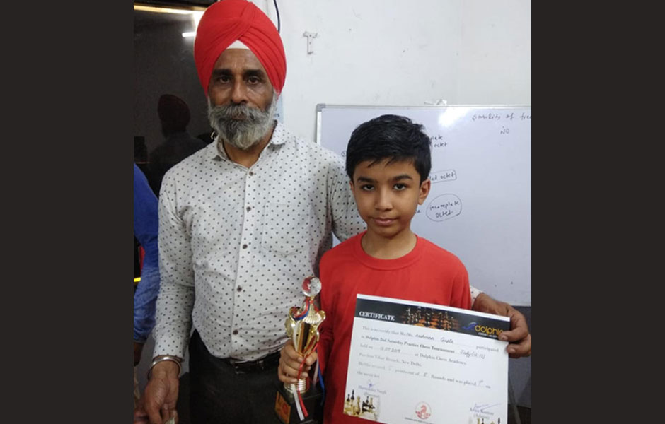 St. Mark's School, Meera Bagh - Aashman Gupta, our Chess Grandmaster, wins again : Click to Enlarge