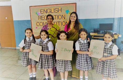 St. Mark's School, Meera Bagh - Students of Grade II participate in Inter Class English Recitation Competition : Click to Enlarge