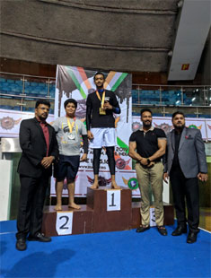 St. Mark's School, Meera Bagh - Siddharth Shankar, X-B, wins a Silver Medal in the Asian Open Jiu Jitsu Competition : Click to Enlarge