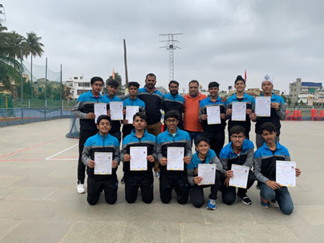 St. Mark's School, Meera Bagh - Nimit Goel and Rishabh Gupta win the Silver Medal at the 65th School National Games Roller Hockey 2019 : Click to Enlarge
