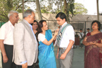 Director, Mrs. Anjali Aggarwal presenting the Badge to the School Head Boy &lsquo;Jatin&rsquo;