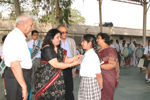 Principal, Mrs. Sethi presenting a Badge to the School Captain &lsquo;Nishtha Pahuja&rsquo;