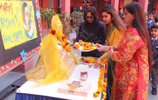 St. Marks Sr. Sec. Public School, Janakpuri - The auspicious festival of Basant Panchami that marks the arrival of the spring season was celebrated : Click to Enlarge