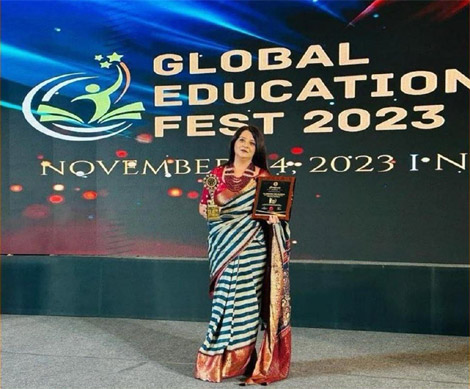 St. Mark's School, Janakpuri - Our school principal, Ms. Inderpreet Kaur Ahluwalia, has been honoured with the prestigious Global Principals Award : Click to Enlarge