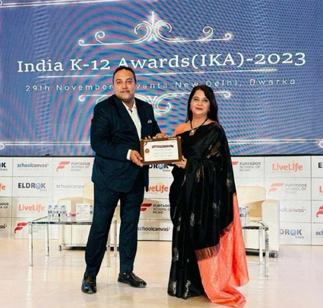 St. Mark's School, Janakpuri - Our School Principal, Ms. Inderpreet Kaur Ahluwalia has received the prestigious award for excellence in Promoting 21st Century Skills for Students at Eldrok India's K-12 Summit 2023 : Click to Enlarge