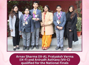 St. Mark's School, Janakpuri - Pratyaksh Verma of Class (IX-F) and Anirudh Asthana of Class (VII-C) bagged the First Regional Winner and Second Regional Winner respectively, in the Spell Bee competition : Click to Enlarge