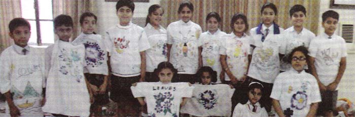 SMS Janakpuri - Workshops for Teachers - Displaying self-painted T-Shirts