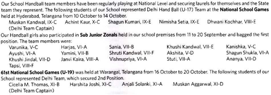 St. Mark's School, Janakpuri - National Handball Games St. Mark's School, Janakpuri - National Handball Games