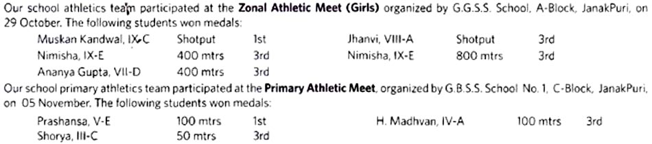 St. Mark's School, Janakpuri - Zonal Athletics Meet St. Mark's School, Janakpuri - Zonal Athletics Meet