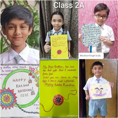 St. Mark's School, Janak Puri - Students of Primary Section celebrated Raksha Bandhan by participating in various creative activities : Click to Enlarge
