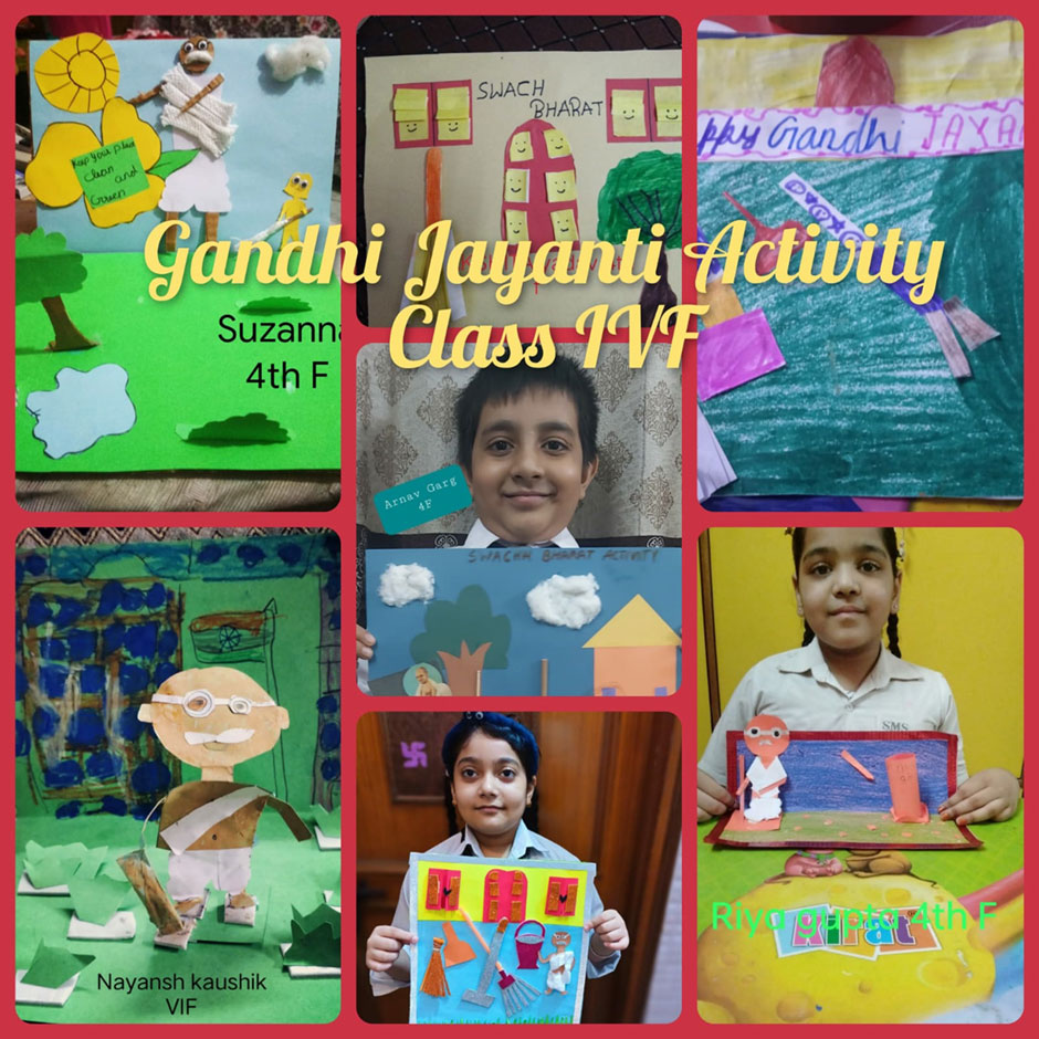 St. Mark's School, Janak Puri - Students of the Primary Section performed various activities to commemorate 152nd birth anniversary of Mahatma Gandhi : Click to Enlarge