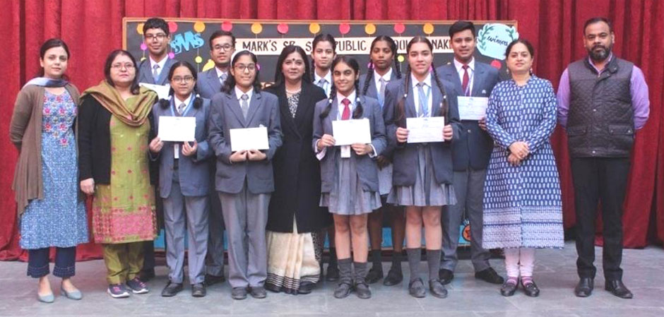 St. Marks Sr. Sec. Public School, Janakpuri - Our senior students won accolades at the THE BIZ WIZ CONCLAVE 2022, an Inter School Commerce and Economics Festival, organised by St. Marks Sr. Sec. Public School, Meera Bagh : Click to Enlarge