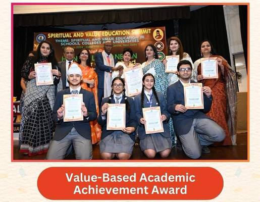 St.Marks Sr Sec Public School Janak Puri - We are elated to share that our school has been honoured with the Value-Based Academic Achievement Award at the Spiritual and Value Education Summit, organised by the Confederation of Indian Universities : Click to Enlarge