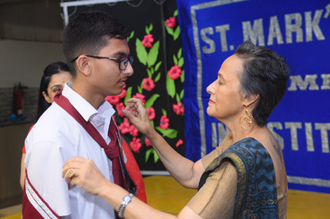 St. Mark's School, Meera Bagh - HEAD BOY - Investiture Ceremony: Senior Student Council 2023-24 : Click to Enlarge