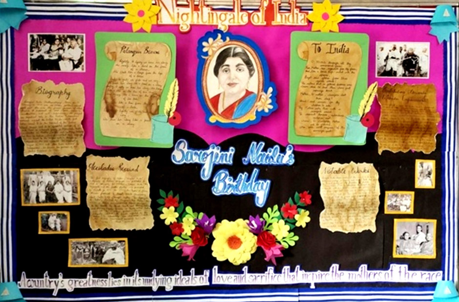 St Marks Sr Sec Public School Meera Bagh - Students of Class 6-G celebrated the birth anniversary of Sarojini Naidu : Click to Enlarge