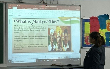St. Mark's Meera Bagh - Students of Class 6-G observed Martyrs Day, also known as Shaheed Diwas : Click to Enlarge