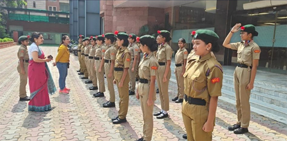 St. Mark's Meera Bagh - Our young NCC cadets received a pep talk by our Vice Principal Ms. Ritika Anand : Click to Enlarge