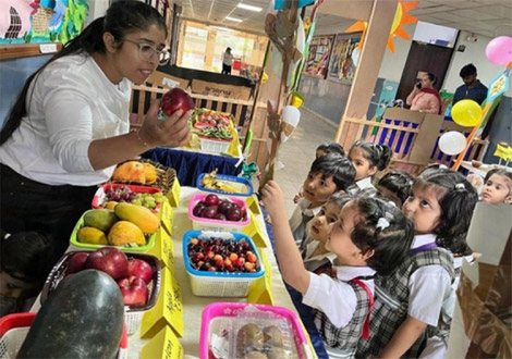 St. Mark's Meera Bagh - Our little ones from in Nursery and KG explore the colourful world of fruits and veggies at our Summer Fun Fair : Click to Enlarge