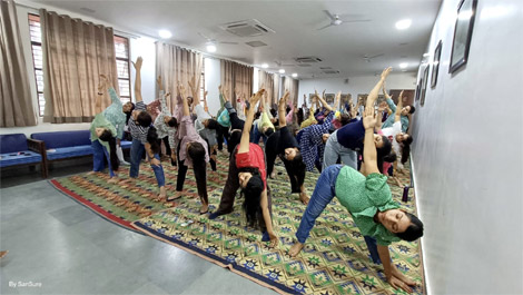 St. Mark's Meera Bagh - A Yoga Session for Teachers : Click to Enlarge