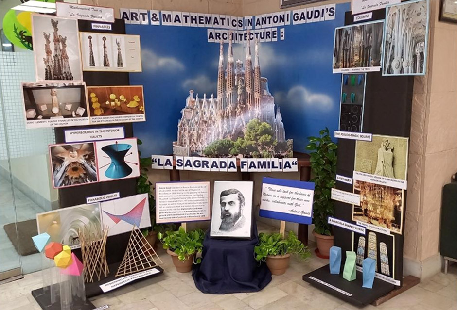 St. Mark's Sr. School, Meera Bagh : Model of the famous La Sagrada Familia by the great architect Antoni Gaud at Science and Maths QUEST 2023 - Click to Enlarge