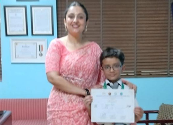 St. Marks Sr. Sec. Public School - Trihaan Rajora wins a Bronze medal in the 20 kg to 25 kg category at the 32nd North and East India Taekwon-do ITF Championship, 2023 : Click to Enlarge