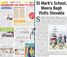 St. Mark's School, Meera Bagh, Delhi - Media Coverage - Our exchange program with Spojena Skola, Ivanka priDunaji gets featured in the student edition of The Times of India