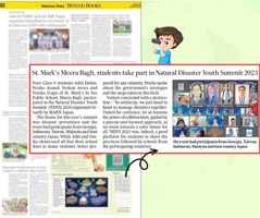 St. Mark's School, Meera Bagh, Delhi - Media Coverage - Our student participation in the Natural Disaster Youth Summit held virtually recently got featured in the student edition of the Hindustan Times