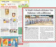 St. Mark's School, Meera Bagh, Delhi - Media Coverage: Our school's endeavour to save the planet gets featured in the student edition of the Times of India