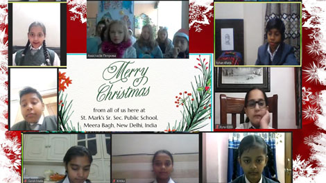St. Mark's School, Meera Bagh - A special V-C on Christmas with students from Ukraine : Click to Enlarge
