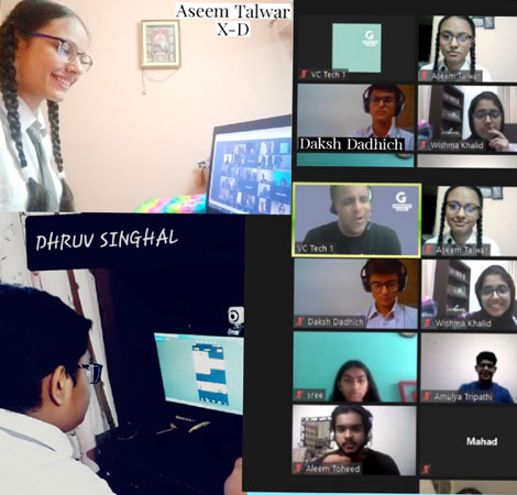 St. Mark's School, Meera Bagh - Students attend multiple Video Conferences : Click to Enlarge