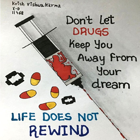 St. Mark's School, Meera Bagh - International Day against Drug Abuse observed - Krish Vishkarma (10-D) : Click to Enlarge