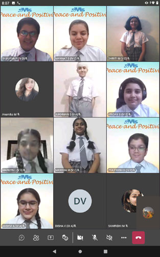 St. Mark's School, Meera Bagh - Our students presented a virtual cultural show Peace and Positivity - the ultimate key to happiness for guests from the United States of America : Click to Enlarge
