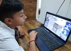 St. Mark's School, Meera Bagh - Students participate in a video conference on Natural Disasters with friends from overseas : Click to Enlarge
