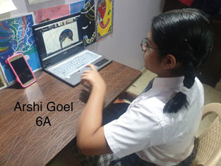 St. Mark's School, Meera Bagh - Students of Class VI take part in a video conference with students of Kogaya Elementary school, Japan : Click to Enlarge
