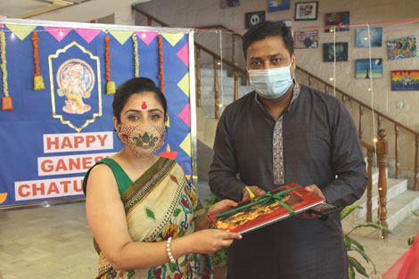 St. Mark's School, Meera Bagh - Ganesh Chaturthi was celebrated online with fervour and enthusiasm : Click to Enlarge