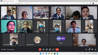 St. Mark's School, Meera Bagh - Our students meet their counterparts from Taiwan virtually : Click to Enlarge