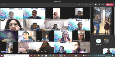 St. Mark's School, Meera Bagh - We participate in a Video Conference on Oceans with partner schools from the US and Turkey : Click to Enlarge