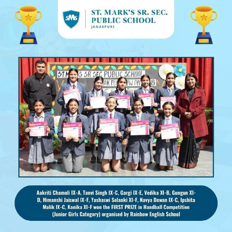 St.Marks Sr Sec Public School Janak Puri - A Prize Distribution Ceremony was organised for the students of Classes VI to XII : Click to Enlarge