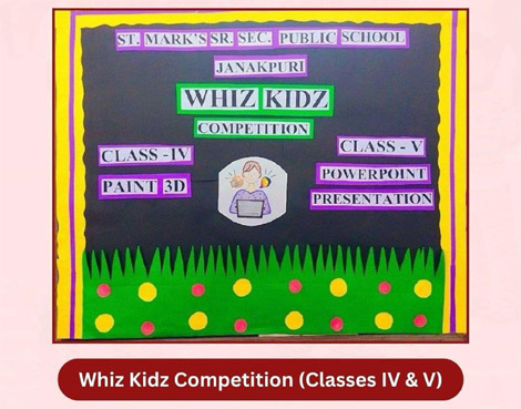 St.Marks Sr Sec Public School Janak Puri - A-Whiz Kid Competition was organised for the students of classes IV and V : Click to Enlarge