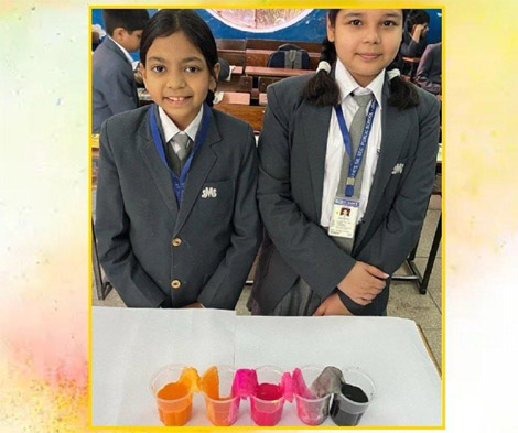 St.Marks Sr Sec Public School Janak Puri - Holi was celebrated for Primary wing by engaging them in a variety of engaging activities : Click to Enlarge